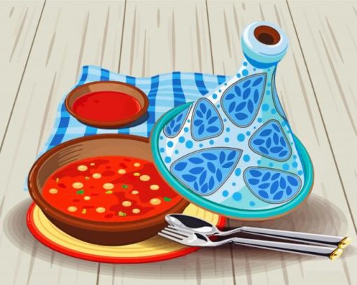 Tasty Moroccan Tagine paint by numbers