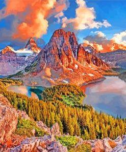 Mount Assiniboine Provincial Park Landscape paint by numbers