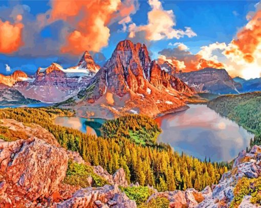 Mount Assiniboine Provincial Park Landscape paint by numbers