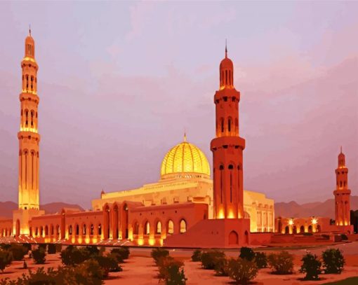 Sultan Qaboos Grand Mosque paint by numbers