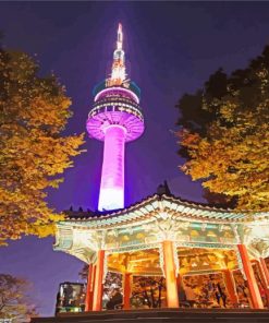 N Seoul Tower Korea paint by numbers