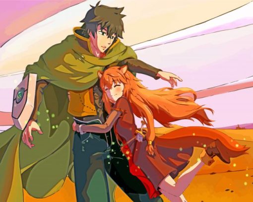 Naofuni And Raphtalia Hug paint by numbers