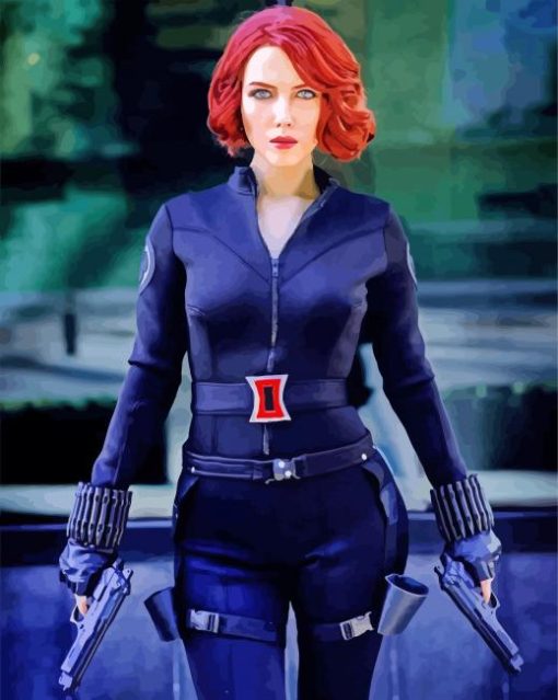 Natasha Romanoff Movie paint by numbers