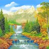 Nature Scene Waterfall paint by numbers