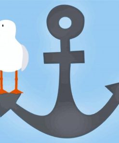 Nautical Anchor And Bird paint by numbers