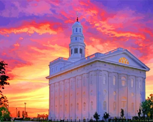 Nauvoo Illinois Temple paint by numbers