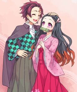 Nezuko Kamado And Tanjiro paint by numbers