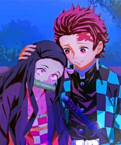 Nezuko-Kamado-And-Tanjiro-Kamado-paint-by-number