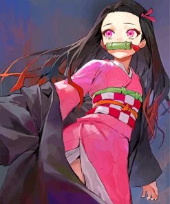 Nezuko Kamado Demon Slayer paint by numbers