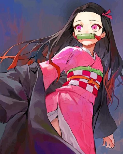 Nezuko Kamado Demon Slayer paint by numbers