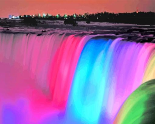 Colorful Niagara Falls paint by numbers