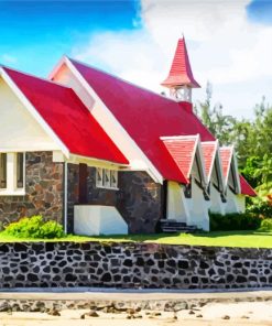 Notre-Dame Auxiliatrice de Cap Malheureux Mauritius paint by numbers