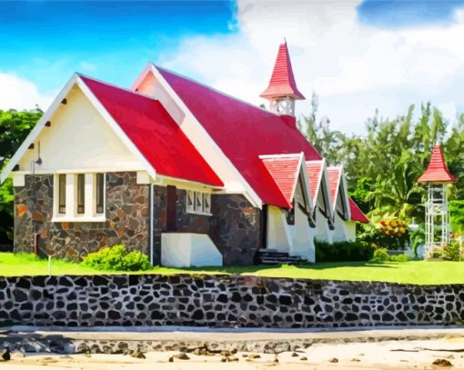 Notre-Dame Auxiliatrice de Cap Malheureux Mauritius paint by numbers