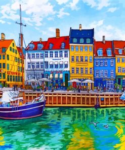 Nyhavn Copenhagen Illustration paint by numbers