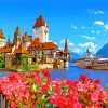 Oberhofen Castle In Switzerland paint by numbers