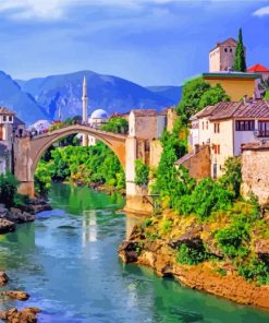 Old Bridge Mostar paint by numbers