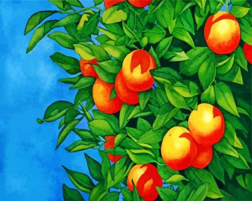 Orange Tree Plant paint by numbers