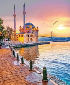 Ortakoy Mosque Turkey paint by numbers