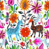 Otomi Flowers And Animals Art paint by numbers