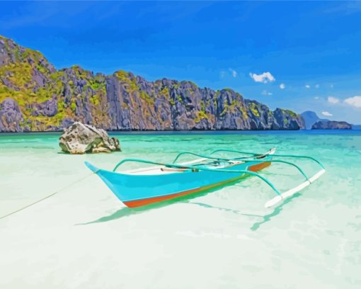 Palawan Island Beach paint by numbers