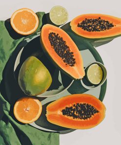 Ripe Papaya Fruit paint by numbers