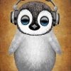 Peinguin With Headphones paint by numbers