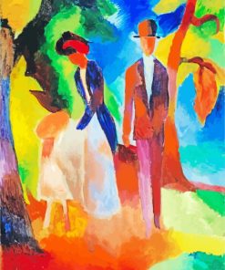 People On The Blue Lake Macke paint by numbers