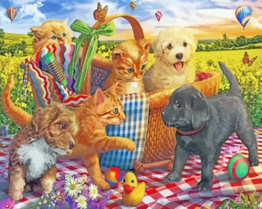 Pets Picnic paint by numbers