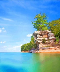 Pictured Rocks National Lakeshore Michigan paint by numbers