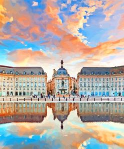 Place De La Bourse Bordeaux And The Water Mirror paint by numbers