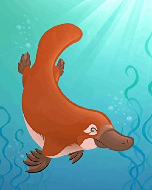 Platypus Underwater paint by numbers