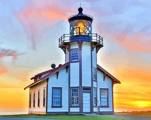 Point Cabrillo Lighthouse Museum In Mendocino paint by numbers