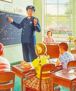 Policeman In The School paint by numbers