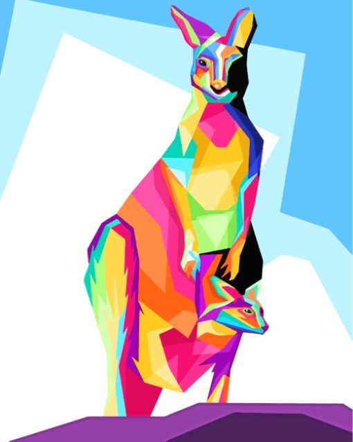 Pop Art Kangaroo paint by numbers