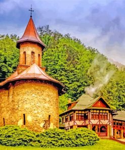 Prislop Monastery Transylvania paint by numbers