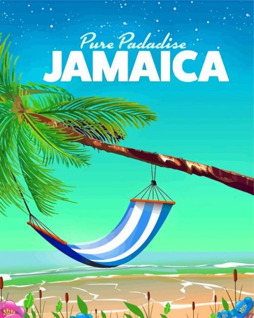 Pure Paradise Jamaica Poster paint by numbers