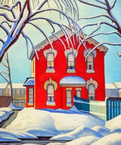 Red House Winter By Lawren paint by numbers