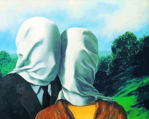 Rene Magritte The Lovers paint by numbers