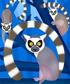 Ring-Tailed Lemurs paint by numbers