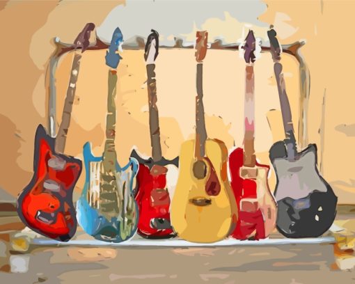 Rock Guitars Art paint by numbers