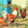 Roosters And Chicks paints by numbers