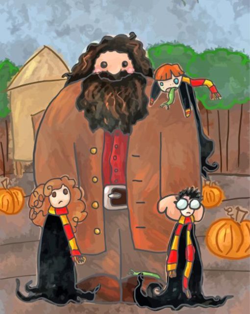 Hagrid Harry Hermione And Ron Art paint-by-numbers