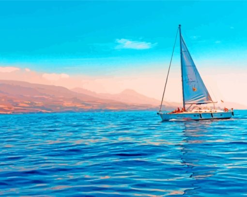 Sailboat In The Ocean paint by numbers