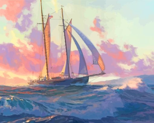 Sailing At Sunset paint by numbers