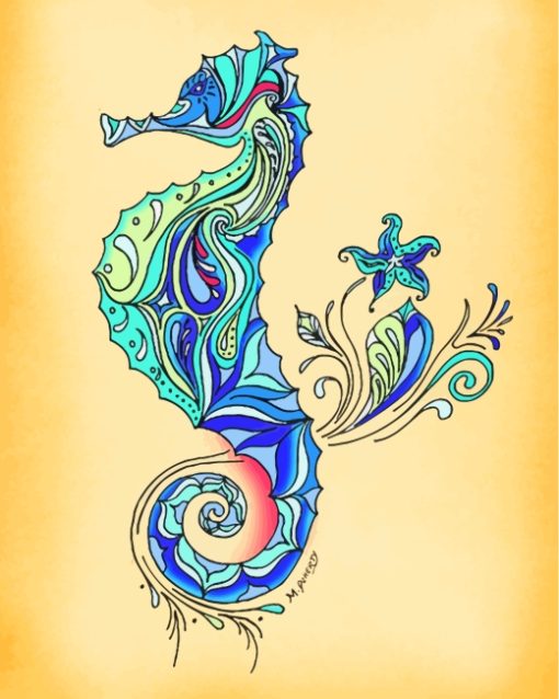 Seahorse Art paint by numbers