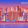 Singapore Skyline Illustration paint by numbers