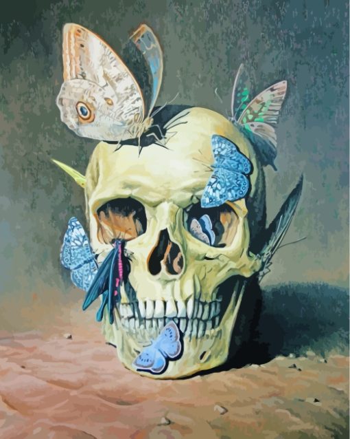 Skull And Butterflies paint by numbers