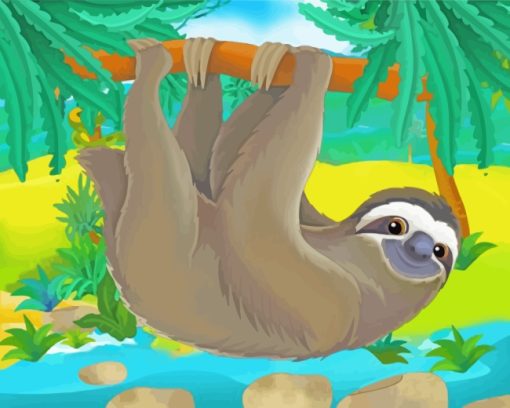 Sloth Animal Tree-Dwelling paint by numbers