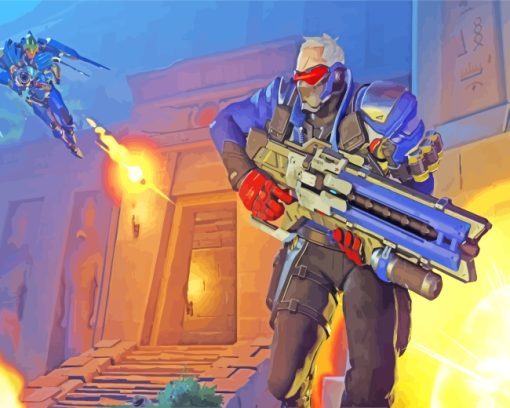 Soldier 76 Overwatch Game paint by numbers