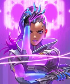 Sombra Overwatch Game paint by numbers